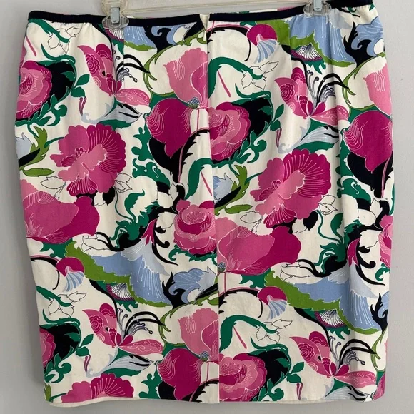 Talbots Pink and Green Floral Pencil Skirt - Picture 7 of 7